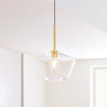Load image into Gallery viewer, Merin Geometric Glass Chandelier – Modern Architectural Lighting for Dining Room or Foyer