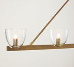 Load image into Gallery viewer, Auria Hand-Blown Glass & Metal Linear Chandelier – Contemporary Multi-Arm Fixture for Dining & Kitchen Island