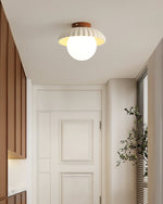 Load image into Gallery viewer, Stylish Alien Cream Style Ceiling Light in Beige Metal and Glass