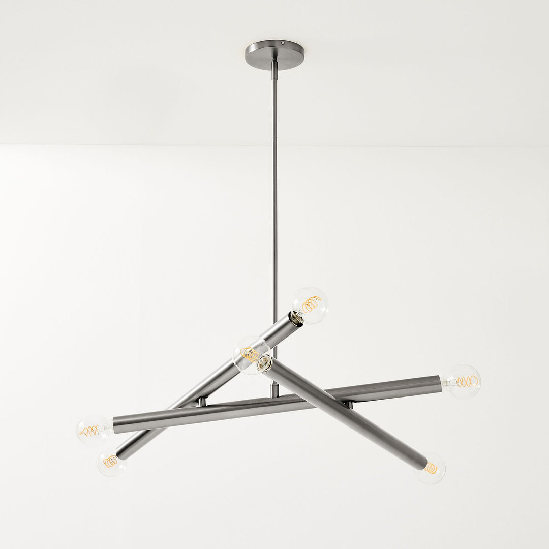 Lustre Borvia Spoutnik à 6 lumières – Style Trace à hauteur réglable
