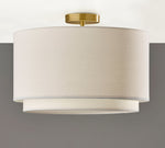 Load image into Gallery viewer, Dumora Double Drum Ceiling Light - Fabric Shade Flush Mount Elegance