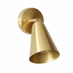 Load image into Gallery viewer, Vintage Brass Adjustable Wall Sconce with Cone and Bell Shade Options