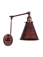 Load image into Gallery viewer, Conique Metal Swing Arm Bedroom Wall Lights - Industrial Swing Arm Lamp Adjustable Wall Sconce