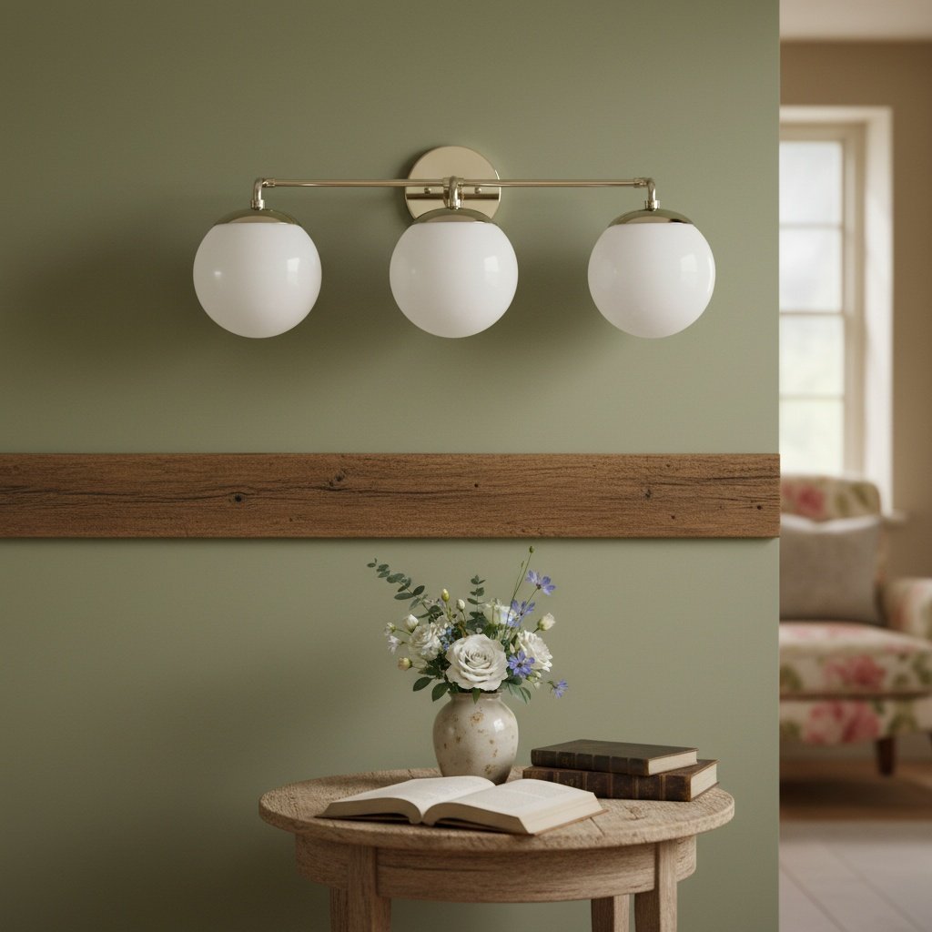 Aplique de pared de vidrio Glorica: lámpara de tocador vintage moderna