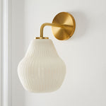 Load image into Gallery viewer, Rivrona Ribbed Glass Wall Sconce - Modern Milk Glass Vanity Light