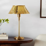 Load image into Gallery viewer, Auriglow Brass Floral Design Perforated Table Lamp – Space Age Inspired