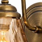 Load image into Gallery viewer, Brass Amber Glass Downlight Wall Sconce