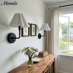 Cargar imagen en el visor de la Galería, Aplique de pared Capirise con pantalla plisada - Lámpara de dormitorio de tela festoneada