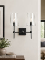 Load image into Gallery viewer, Derlina Clear Glass Sconce - Elegant Single To Triple Vanity Sconce