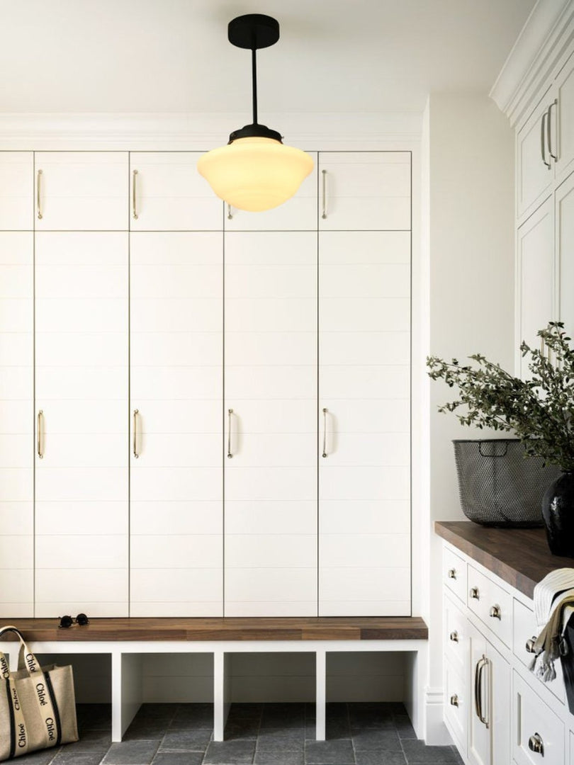 Art Deco UFO Milk Glass Fixed Ceiling Light