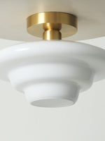 Load image into Gallery viewer, Art Deco Milk Glass Fixed Ceiling Light