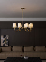 Load image into Gallery viewer, Vintage Brass Fabric Multi-Head Chandelier
