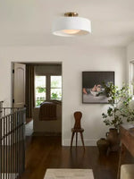 Load image into Gallery viewer, Cerova Porcelain Flush Mount Ceiling Light – Modern Low-Profile Fixture