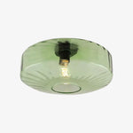 Cargar imagen en el visor de la Galería, Lámpara de techo empotrada de vidrio ondulado multicolor vintage Verdoma - Lámpara de techo decorativa retro para cocina o pasillo