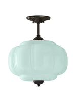Load image into Gallery viewer, Eloise Scallop Vintage Milk Glass Semi-Flush Mount Pendant Light