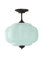 Load image into Gallery viewer, Eloise Scallop Vintage Milk Glass Semi-Flush Mount Pendant Light