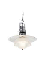 Load image into Gallery viewer, Ribbed Glass Pendant Light - Contemporary Brass and Glass Pendant for Kitchen and Living Room