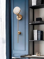 Cargar imagen en el visor de la Galería, Aplique de pared de alabastro Antoinett redondo, de estilo largo y ligero, de lujo