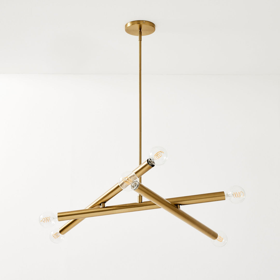 Lustre Borvia Spoutnik à 6 lumières – Style Trace à hauteur réglable