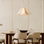 Load image into Gallery viewer, Oslan Linen Scalloped Pendant Light - Ivory Fabric Shade For Dining