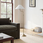 Load image into Gallery viewer, Fibura Linen Shade Adjustable Floor Lamp Soft Ambient Lighting for Hallway or Bedroom