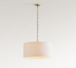 Load image into Gallery viewer, Dumora Linen Drum Pendant Light - Modern White Drum Shade For Dining