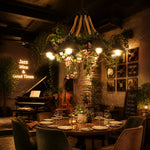Load image into Gallery viewer, Rope and Greenery Wagon Wheel Chandelier