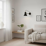 Cargar imagen en el visor de la Galería, Aplique de Pared Metálico Retro Modryx - Brazo Ajustable para Lectura junto a la Cama e Iluminación de Realce