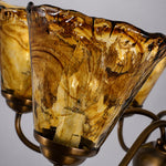 Load image into Gallery viewer, Amber Ruffle Glass Brass Chandelier