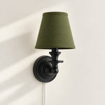 Charger l'image dans la visionneuse de galerie, Rowan No-Wire Flat Drum Shade Wall Sconce – Plug-In Fabric Wall Light