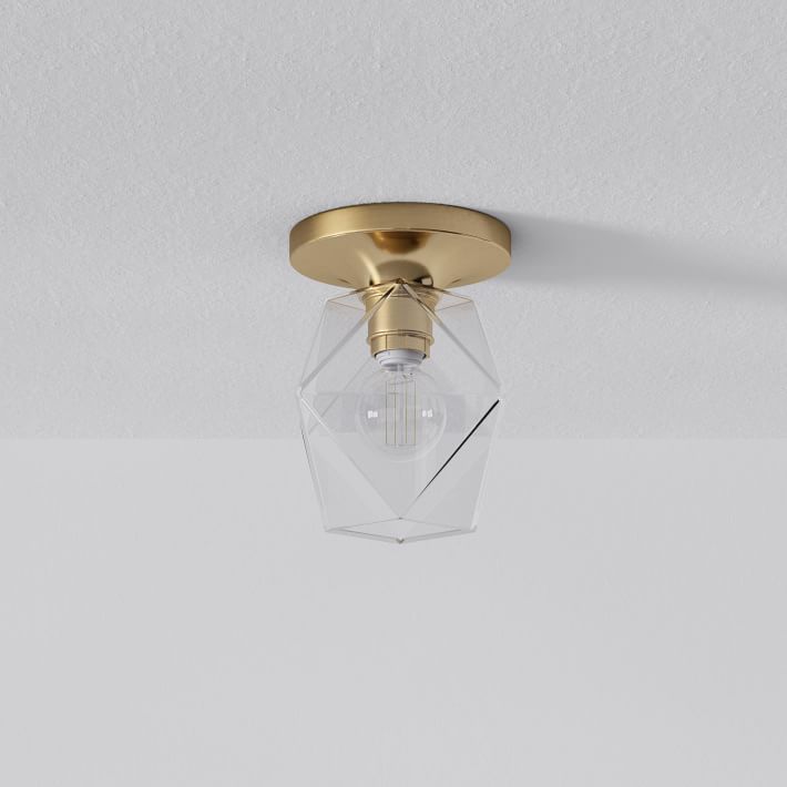 Lámpara de techo de cristal Talvior Geometry - Estilo de montaje empotrado de cristal facetado