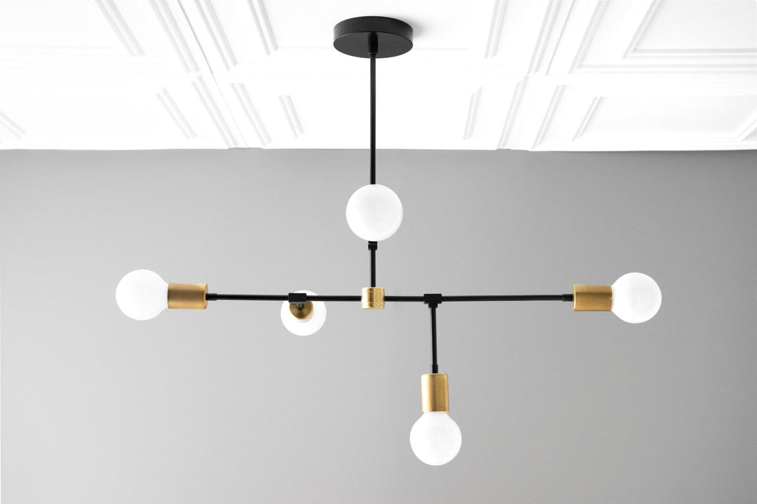 Lustre Mobilux Line 5 lumières - Plafonnier moderne pour salle à manger