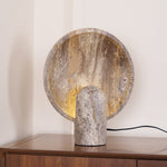 Load image into Gallery viewer, Wabi-sabi Style Eclipse Stone Travertine Table Lamp M03