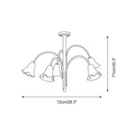 Cargar imagen en el visor de la Galería, Lámpara de araña de cristal floral Bellina – Elegante lámpara colgante de cristal con forma de flor para comedores y salas de estar