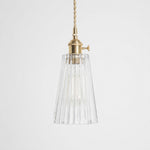 Cargar imagen en el visor de la Galería, Style G textured glass shade with antique brass E27 socket, front view