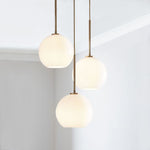 Load image into Gallery viewer, Selvion Minimalist Blown Glass Chandelier — Modern Sculptural Lighting for Dining or Living Spaces