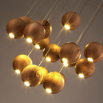 Load image into Gallery viewer, Wooden Orb Sphere Cluster Pendant Light M25
