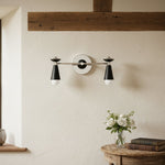 Charger l'image dans la visionneuse de galerie, Applique murale Pyralis Cone Sleek de style Art Déco avec abat-jour conique, idéale pour meuble-lavabo de salle de bain et éclairage de couloir