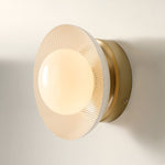 Load image into Gallery viewer, Elorina Bowl Wall Sconce – Elegant Brass And Glass Round Wall Fixture