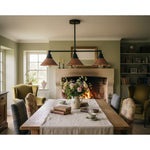 Load image into Gallery viewer, Conique Metal Vintage-Modern Three-Light Island Suspension Lamp – Pendant Light for Bar, Counter & Billiards