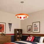 Cargar imagen en el visor de la Galería, Orange soccer pendant chandelier kids room scene