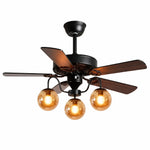Cargar imagen en el visor de la Galería, Rustic Wood Ceiling Fan with Light
