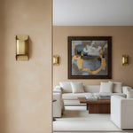 Cargar imagen en el visor de la Galería, Aplique de Pared de Latón Estilizado Sconique - Diseño Minimalista Perfil Arquitectónico para Vestíbulo