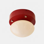 Bild in Gallery-Viewer laden, Oval red and cream glass LED flush mount ceiling light