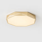Load image into Gallery viewer, Faceted Gold Geometric LED Flush Mount Ceiling Light