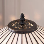 Load image into Gallery viewer, TF Geometric Stained Glass Table Lamp with Amber and Cream Panels – Tiffany Style Accent Lamp for Bedroom and Study