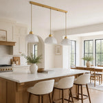 Load image into Gallery viewer, Modern milk glass pendant light in an elegant room