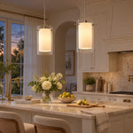 Charger l'image dans la visionneuse de galerie, Modern Double Glass Pendant Light With Chrome Finish