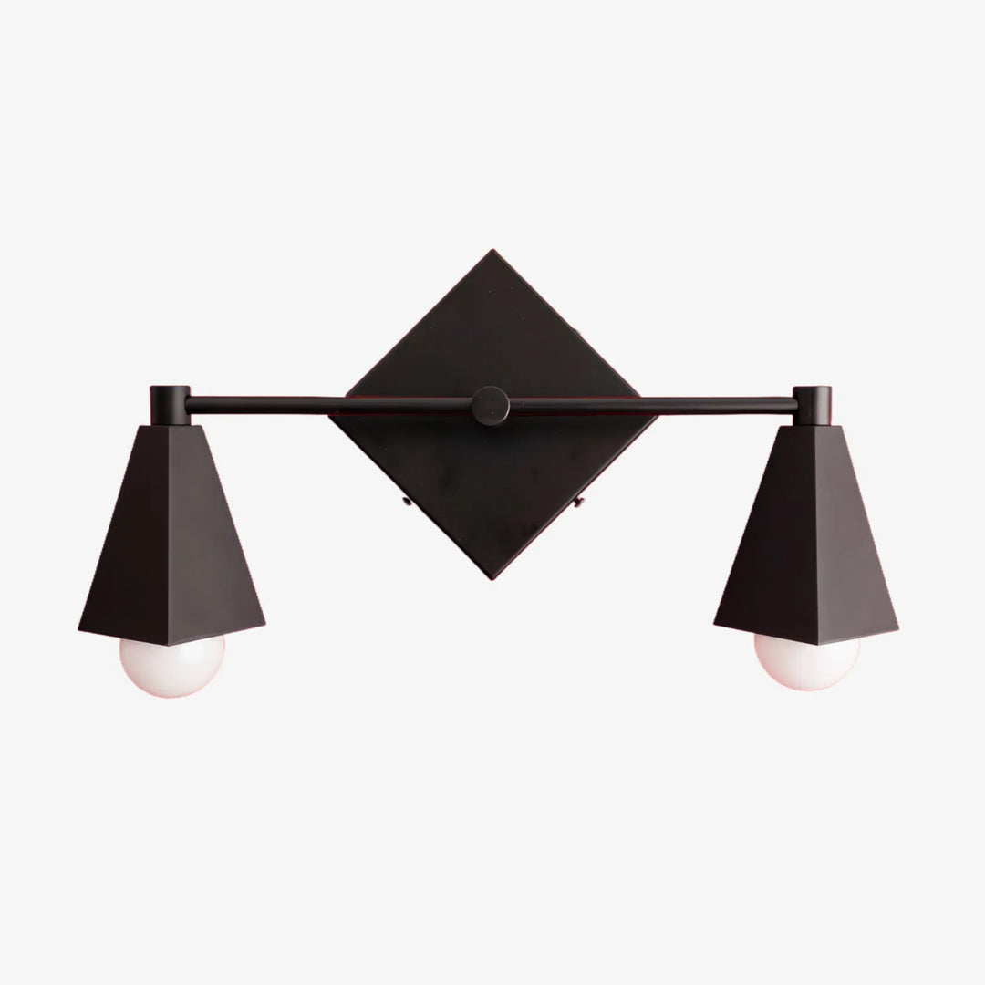 Lámpara de tocador geométrica Ornato Luxe - Iluminación de baño Art Déco de latón macizo
