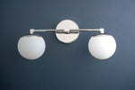 Load image into Gallery viewer, Glorica Glass Modern Wall Sconce – Contemporary 2-Globe Indoor Accent Lamp for Hallway